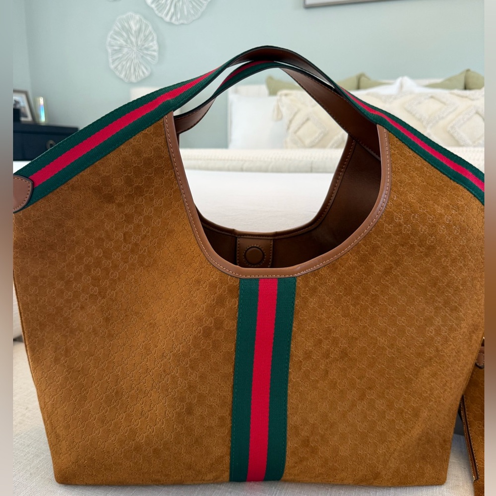 I N S P I R E D GG brown large suede tote - Picture 3 of 10